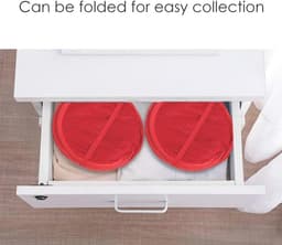 Opvouwbare wasmand set van 2 - Rood, 35 x 35 x 61 cm - Organizer voor vuile was en opberging — thumbnail 2