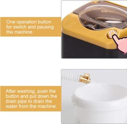 Elektrische wasmachine mini make-up borstel schoner - reinigen cosmetische tool - poppenhuis speelgoed - kinderen speelgoed - cadeau meisjes dames - (goud) - Mini wasmachine — thumbnail 4