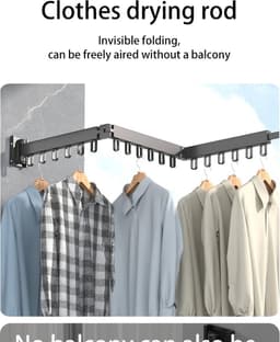 Bolmans - Wasrek - Droogrek - Wasrek Inklapbaar - Wasrek hangend - Kleding Rek - Grijs - 3 Poles - Wandmontage - Hangend — thumbnail 1