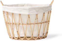 Rotan wasmand rond - organisch mand -opbergmand - in stapelbaar - 100% duurzaam katoen en rotan — thumbnail 3