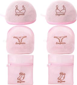 Herbruikbare Waszak voor Wasmachine - Set van 6 (2x BH, 2x Lingerie, 2x Sokken) - Roze — thumbnail 1