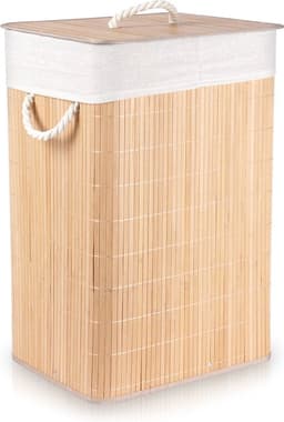 Wasmand Bamboe Beige 70 l - Opbergmand - Mand - Wassorteerder — thumbnail 1