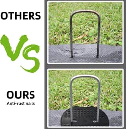 Set van 40 anti-roest grondankers met bufferschijven voor onkruiddoek, 150x40 mm bevestigingsankers voor tuin - gegalvaniseerd — thumbnail 1