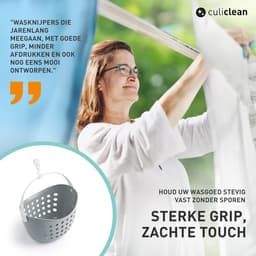 Wasknijpers met mand - Kledingknijpers - Kleine wasstukken - Antislip handvat - 17.5 x 12 x 14 cm — thumbnail 4