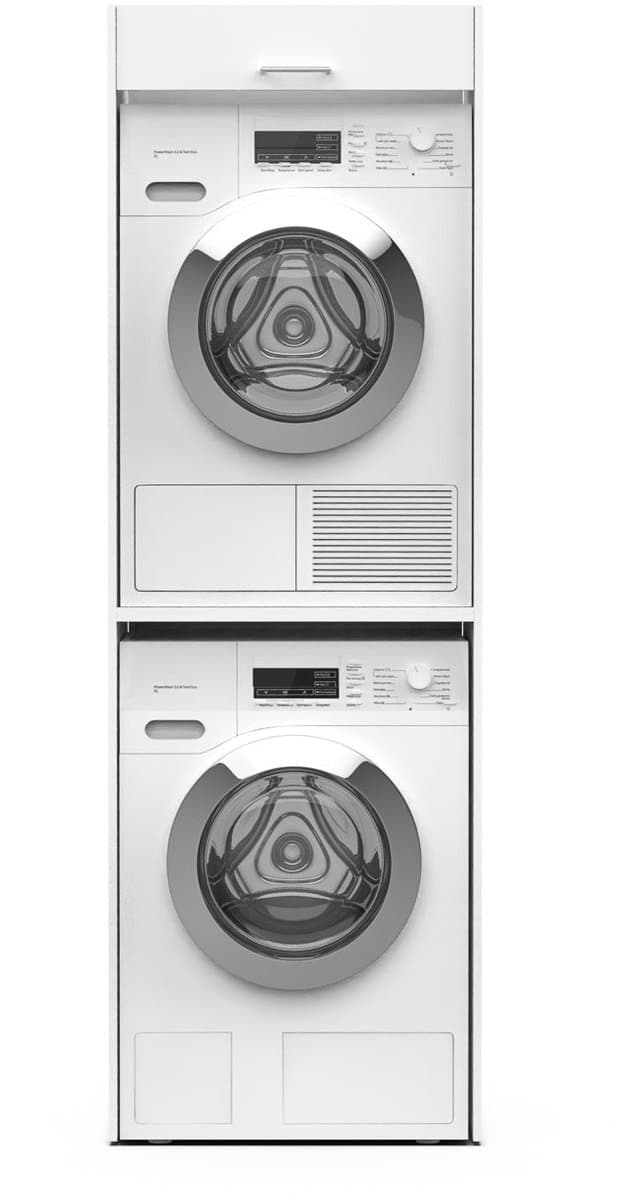 Washcab® Wasmachine Kast - Droger Verhoger - Wasmachine Ombouw - Droger op wasmachine Wit - Stack — afbeelding 1