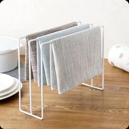 Opbergrek voor Vaatdoeken en Handdoeken - Staand Droogrek voor Keuken - Ruimtebesparend Hanger voor Thuis en badkamer - Wit — thumbnail 2