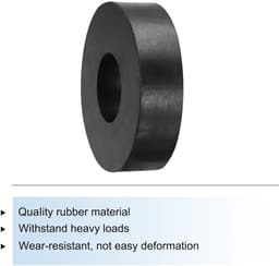 Rubberen spacers - Anti-vibratie bussen - Trillingen dempen - Olie en corrosiebestendig - 40x16x10 mm - Zwart — thumbnail 5