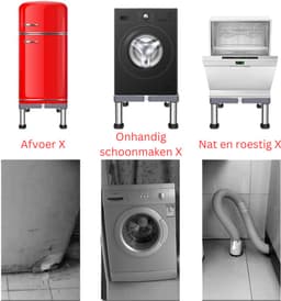 NBAP® Wasmachine Verhoger - Ombouw - Kast - Grijs en Zilver — thumbnail 4