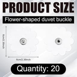 20 drukknopen voor dekbedden, elegante strijkbare drukknopen, bloemvormige dekbedclips, dekbedovertrek, dekbedaccessoires, beddengoedaccessoires — thumbnail 2