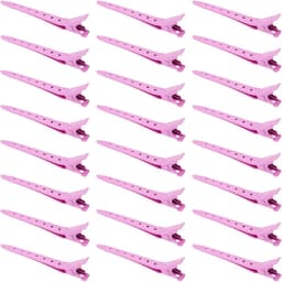 24 Stuks Roze Metalen Haarclips met Krokodillenklemmen voor Styling en Kleuring — thumbnail 1