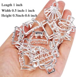 Mini Haarclipjes Set - Kleine Metalen Grijpers voor Dik en Dun Haar (Zilver) — thumbnail 3