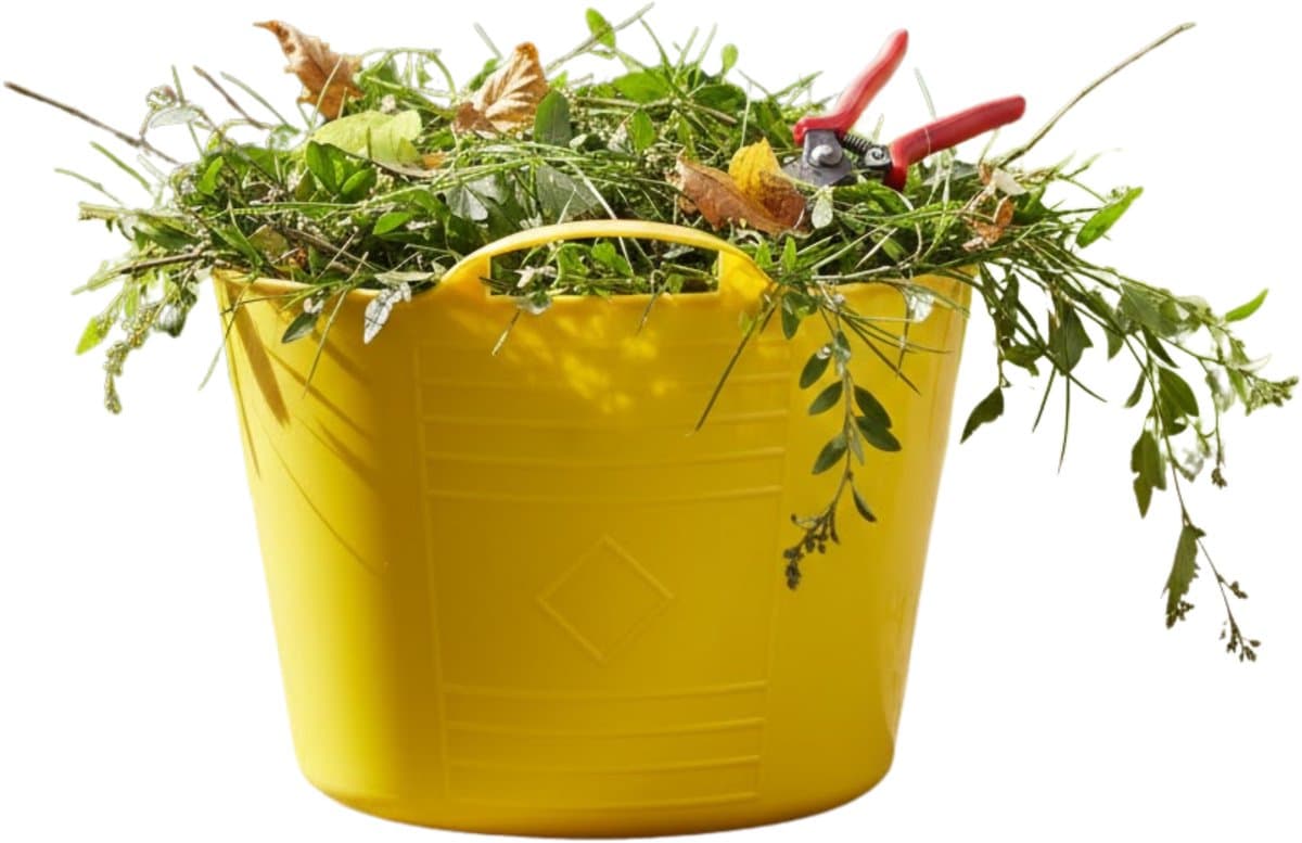 Flexibele kuip / emmer - geel - 15 liter - kunststof - 35 x 28 cm - met handvatten — afbeelding 1