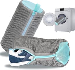Wasmachine Tas voor Schoenen Sneakers en Sportschoenen - 360° Reiniging - Herbruikbaar - 2 Stuks — thumbnail 1