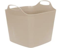 Excellent houseware flexibele kuip / emmer - beige - 25 l - kunststof - 40 x 35 cm - met handvatten — afbeelding 1