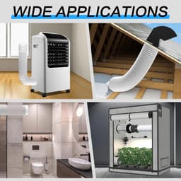 Afvoerslang PVC - Ventilatieslang Flexibel - Mobiele Airco - Inclusief Klemmen - 3 Meter 75mm - Wit — thumbnail 4