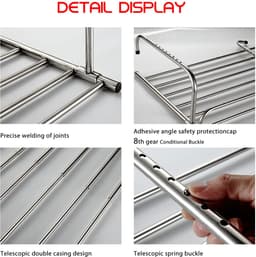 Uitschuifbaar Droogrek - RVS - Hangmodel - Voor balkon, radiator & muur - Binnen & Buiten - 42-66 cm — thumbnail 5