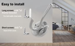 2-pack handdoekhaken voor badkamerwandmontage, materiaal geborsteld nikkel, geschikt voor handdoeken, badjassen en handdoekhaken, moderne handdoekhaken voor in de badkamer — thumbnail 5