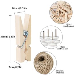 Wanddecoratie met Jute Touw en Clips - Flexibel en Creatief - Set van 1 — thumbnail 4