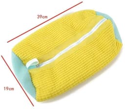 2 stuks - Lazy Shoe Bag - Cilindrische wasmachine polyester-katoenen waszak - Beschermende en vervormingsbestendige waszak voor schoenen - Wasmachine waszak - Wasmachine en droger schoenenzak - Geel - Herbruikbare schoenenzak — thumbnail 5