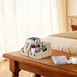 PromoHome Geweven Opslagmanden met Handvatten (Set van 2) - Decoratieve Organisatiemanden voor Keuken, Kelder en Planken - Duurzame Wicker Manden voor Huishoudelijke Opslag — thumbnail 2