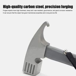 Allecto Plus - Campinghamer van koolstofstaal 30 x 11 cm voor outdoor camping, met sleutelkoord — thumbnail 3