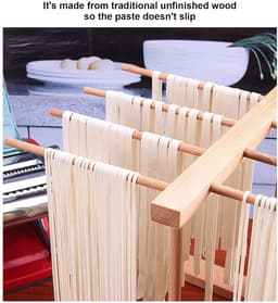 Houten pastadroogrek - efficiënt drogen - 1 stuk - natuurlijk hout - 15,4 x 8,7 x 11,8 inch — thumbnail 3