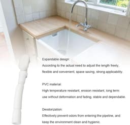 Allecto Premium - Afvoerslang en Afvoerset voor Badkuip en Douche - Flexibele Aansluitingen - 1 1/2 P Sifon - Geschikt voor Vrijstaande Badkuip - Hoogwaardige Kwaliteit — thumbnail 5
