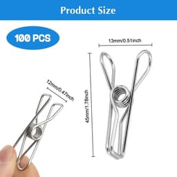 Allecto Plus - RVS Wasknijpers 100 Stuks 4.5 cm voor Handdoeken Kleding Sokken — thumbnail 5