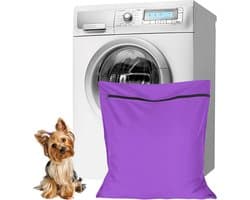 Waszakken voor huisdieren - Waszakken van twill polyester - Grote waszakken met rits - Voorkomt dat waszakken verstopt raken door dierenhaar - wasmachine, 70 x 80 cm，waszak voor huisdieren voor honden, katten en konijnen (paars)- L — afbeelding 1