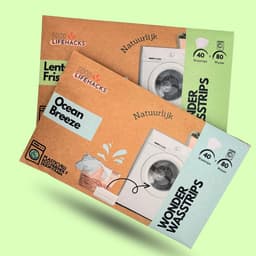 Good Lifehacks Wonder Wasstrips - Wasmiddel & Wasverzachter - Wasmiddeldoekjes - 80 Wasvellen - Plastic Vrij - Biologisch Afbreekbaar - Zero Waste - Hypoallergeen - Ocean Breeze — thumbnail 4