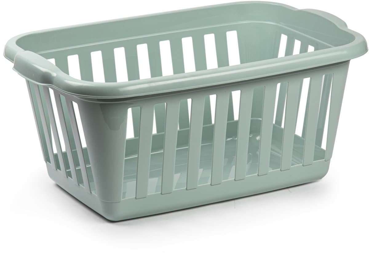 Plasticforte Wasmand - groen - kunststof - 40 liter - 60 x 40 x 26 cm - manden voor wasgoed - huishouden - opbergmand — afbeelding 1