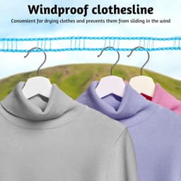 6-pack waslijn met haak, antislip waslijn, draagbare waslijn voor reizen, kamperen, huis, tuin en kamperen (5M) — thumbnail 3
