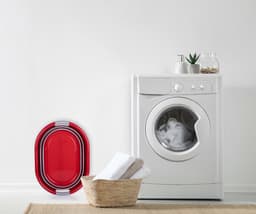 Dirt Devil Opvouwbare Wasmand - 27 L - 60 x 45 x 30 CM - Opgevouwen 10 CM hoog - Rood/ Grijs — thumbnail 5