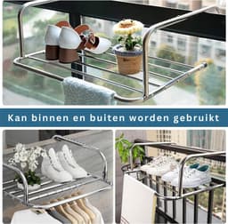 ZRSS® Droogrek Deur - Hangend Wasrek - Handdoekrek Badkamer - Ook voor Balkon of Radiator — thumbnail 5