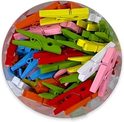 Houten Mini Wasknijpers 50 Stuks (50mm) - Decoratieve Klemmen voor Knutselen, Foto's en Cadeauverpakking — thumbnail 3