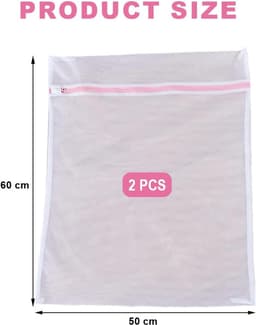 Wasnet voor Wasmachine - Set van 2 Waszakken Groot 50 x 60cm - Duurzame Waszak met Rits - Waszak voor Reizen, waszak, wasnetten, waszak — thumbnail 4