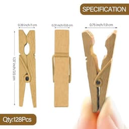 Mini Houten Gekleurde Wasknijpers - 128 Stuks — thumbnail 2