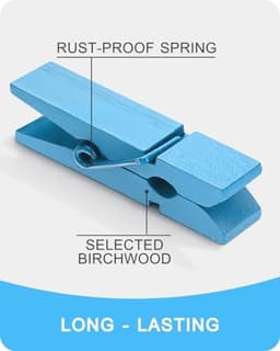 Mini Kleerspeldjes voor Fotoclips - 100 Stuks Houten Wasknijpers in Blauw voor Creatieve Knutselprojecten, Decoratie en Babyshowers — thumbnail 4
