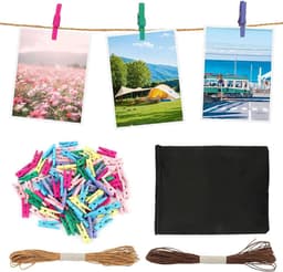 Houten Wasknijpers - Mini Knijpers - Foto Ophangen - Kleurrijk Decoratief - 100 Stuks - Multicolor — thumbnail 1