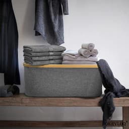 Opvouwbare wasmand - 35 liter - Grijs - 45×30×24 cm — thumbnail 2