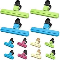 12x Herbruikbare Sluitclips voor Zakken in 4 Kleuren - Voedsel en Opslag — thumbnail 1