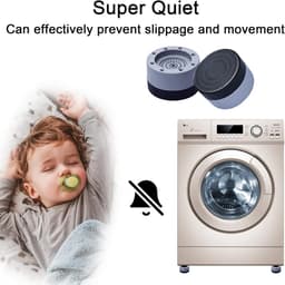 8 Stuks Anti-Vibratie Wasmachine Voeten - Trillingsdempers en Antislip Onderzetters — thumbnail 3