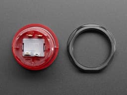 Arcade Button with LED - 30mm Translucent Red Adafruit 3489 — thumbnail 2