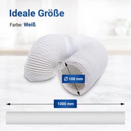 Flexibele Afvoerslang voor Drogerwasmachine of Airconditioning, 1 Meter, Wit — thumbnail 5