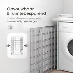 Falmora Grid Wasmand – Roestvrij Staal – Uitneembare Waszak – Zwart — thumbnail 5