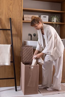 Curver Kaya Wasmand met deksel - 60L - 38x29x58,5 cm - Warm Taupe — thumbnail 5