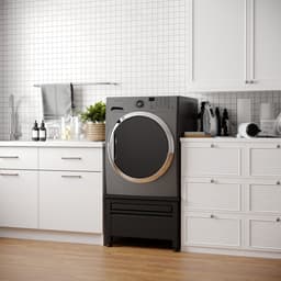 Wasophoogte® Wasmachine verhoger met lade en plateau - Wasmachine opbouwmeubel - Wasmachine sokkel - 42cm hoog - Zwart - Universeel - 65*60,5 (LxB) - Inclusief wandbeugels — thumbnail 4