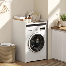 Wasmachine rek - Ombouw - Kast - Opbouwmeubel - Verhoger - Wasmachine meubel - Opbergkast - Wit — thumbnail 3