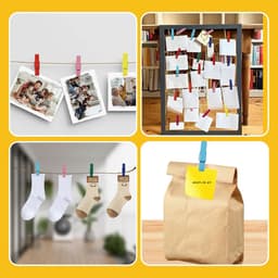 100 Kleurrijke Houten Waslijnklemmen met Jute Touw voor Foto Wand Decoratie — thumbnail 5