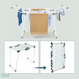 BAUER & MEYER® Droogrek Classic - Wasrek Inklapbaar - Incl. 20 wasknijpers + 1x wasmand - 25 Meter drooglengte + 30kg draagkracht - WIT — thumbnail 5